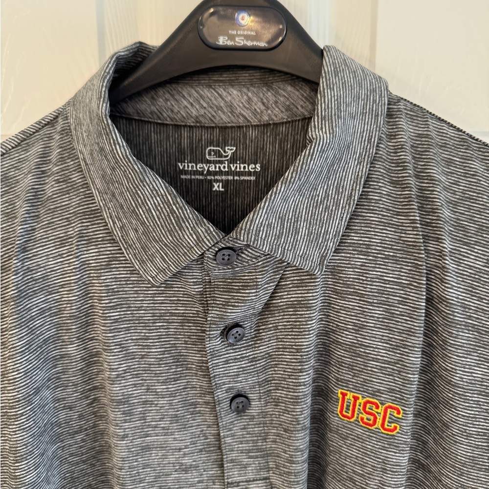 Vineyard Vines Gray USC Polo Shirt Soft Cotton Blend